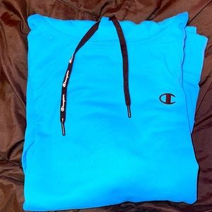 Woman’s athletic blue hoodie